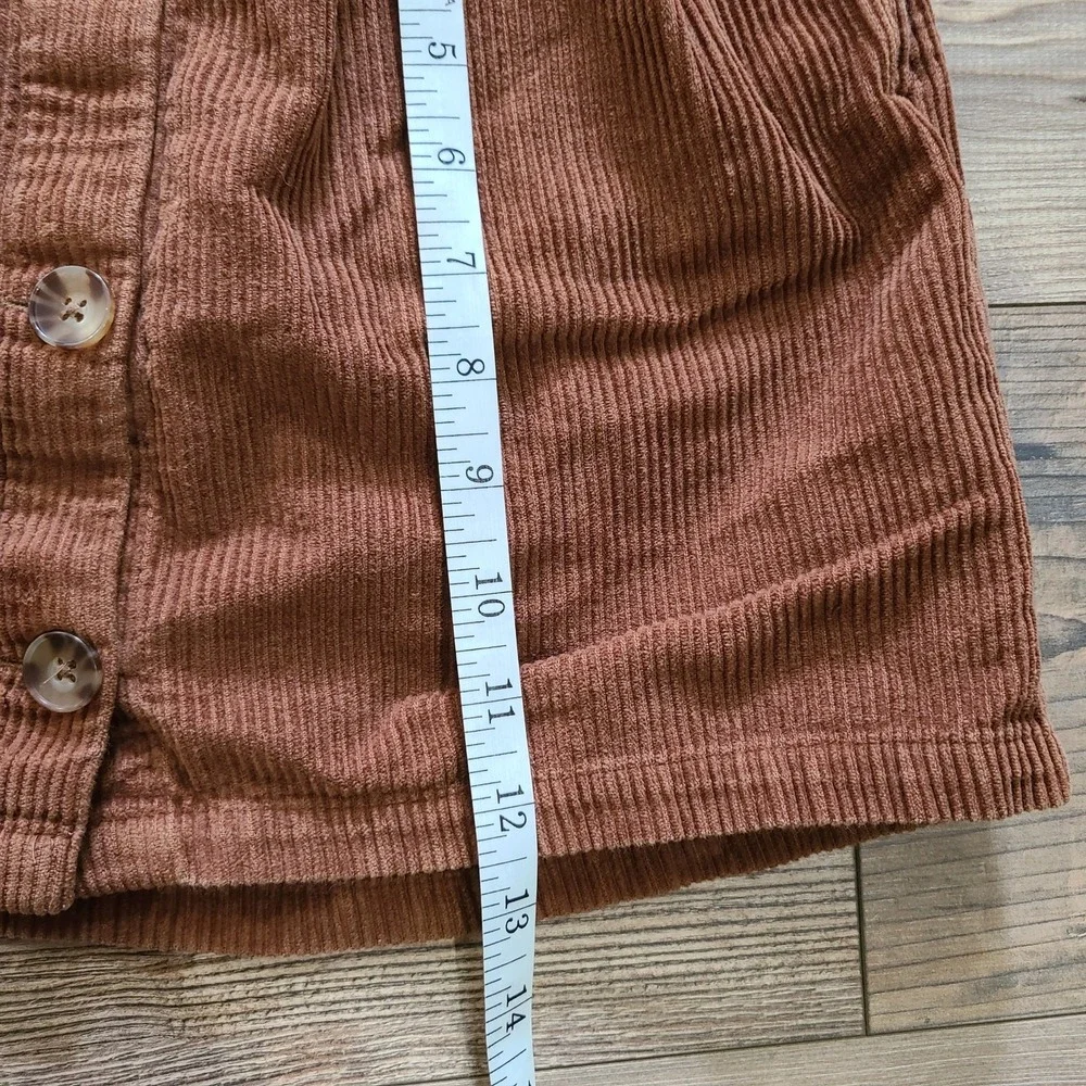 Gap Kids Corduroy Sable Brown Button Front Elastic Waist Mini‎ Skirt Youth L 10